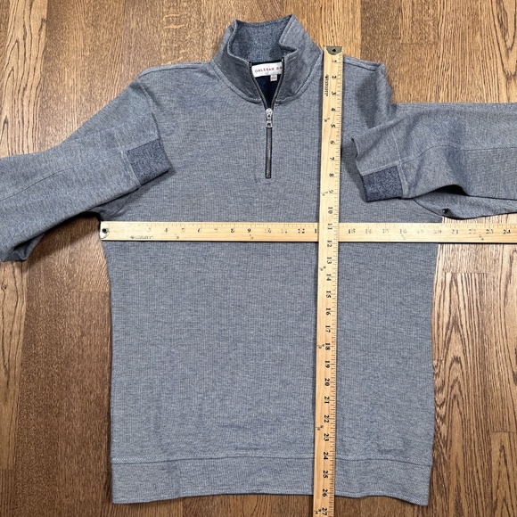 Orlebar Brown Cagney Pique 1/4 Zip Blue White Sweatshirt Mens Small - Picture 6 of 9